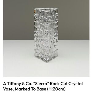 Tiffany & Co Sierra Rock Cut Crystal Vase